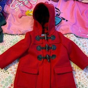 Gorgeous red wool hooded coat from baby gap
